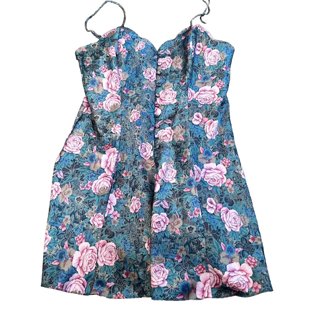 Victoria's Secret Womens Large Gold Label Floral Nightgown Nighty Slip‎ Dress